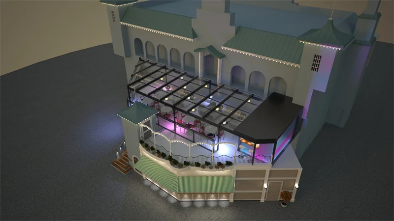 Visualisation of the glass roof at Gröna Lund